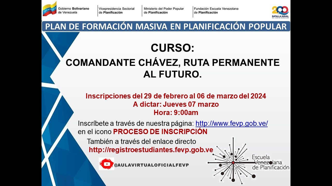 COMANDANTE CHÁVEZ, RUTA PERMANENTE AL FUTURO.