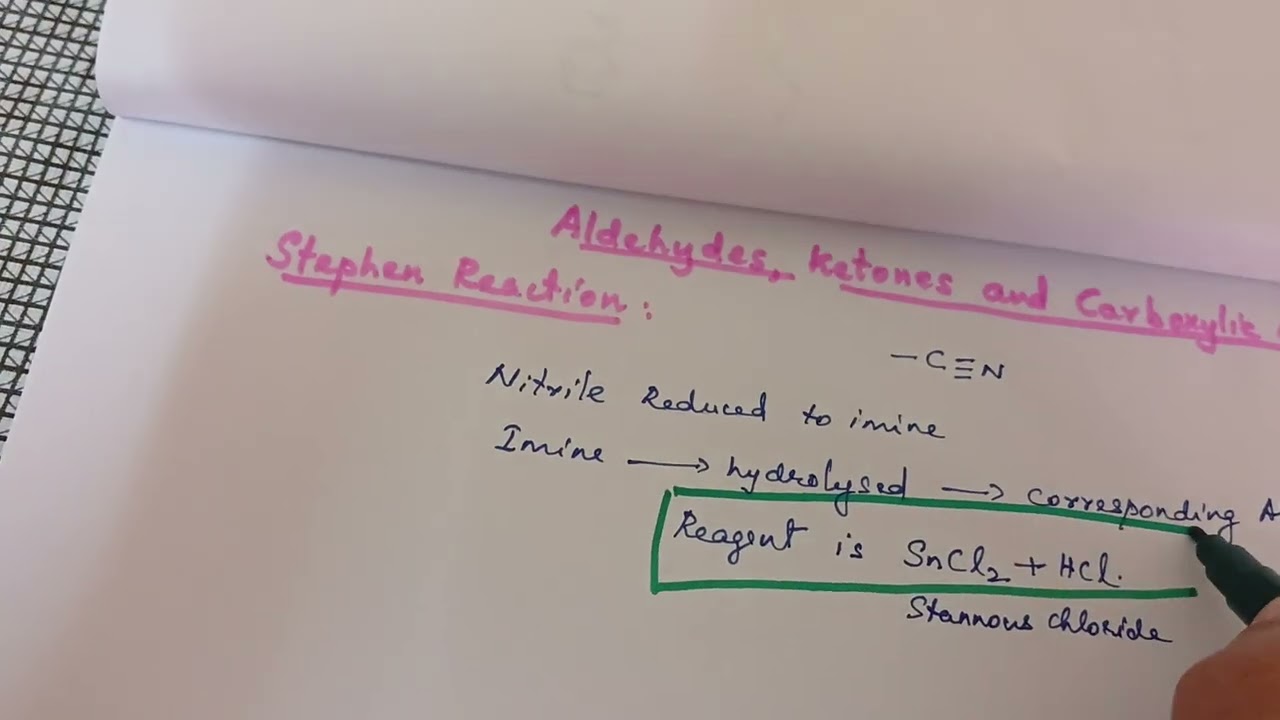 Stephen Reaction - Conversion of a nitrile to Aldehyde