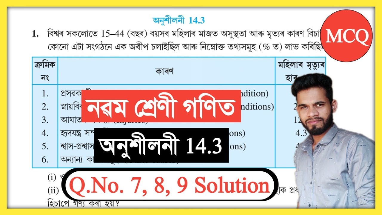 Class 9 Maths 14.3 Q.No. 7, 8, 9 Solution Assam Seba Asseb // Class IX Maths Chapter 14.3