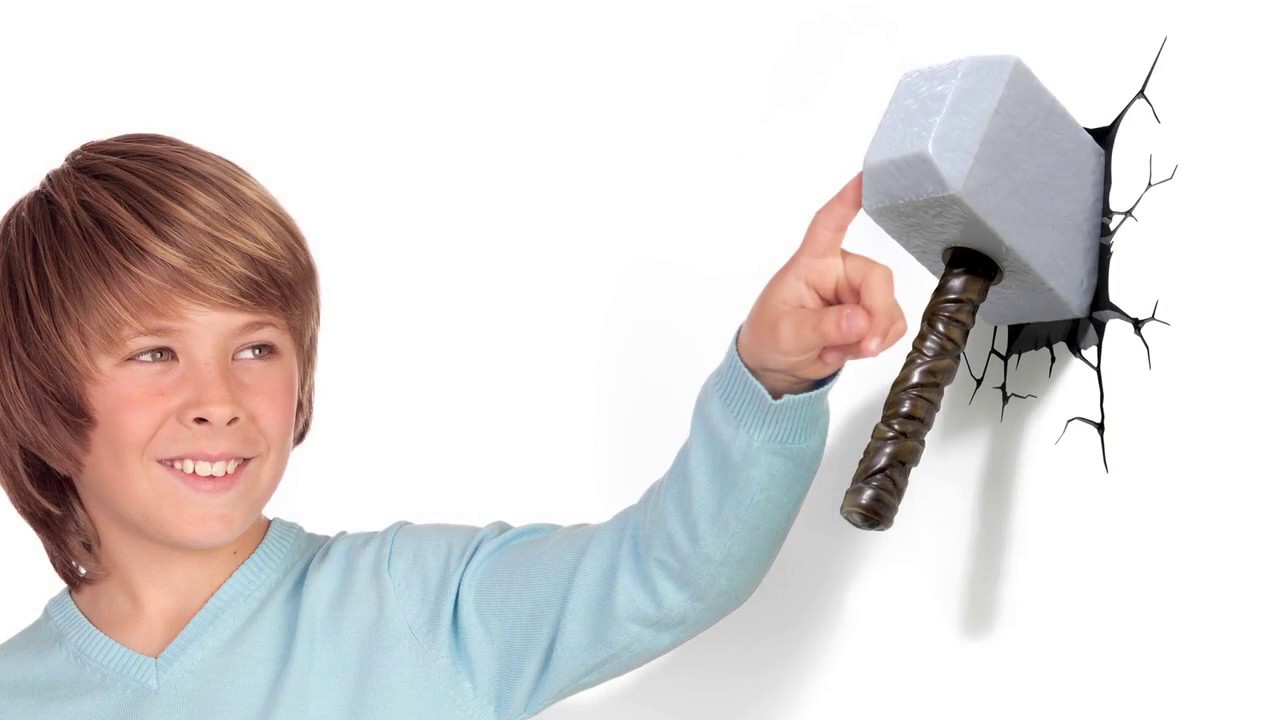 3D Светильник для детей Avengers Assemble Thor Hammer 3D Deco Light