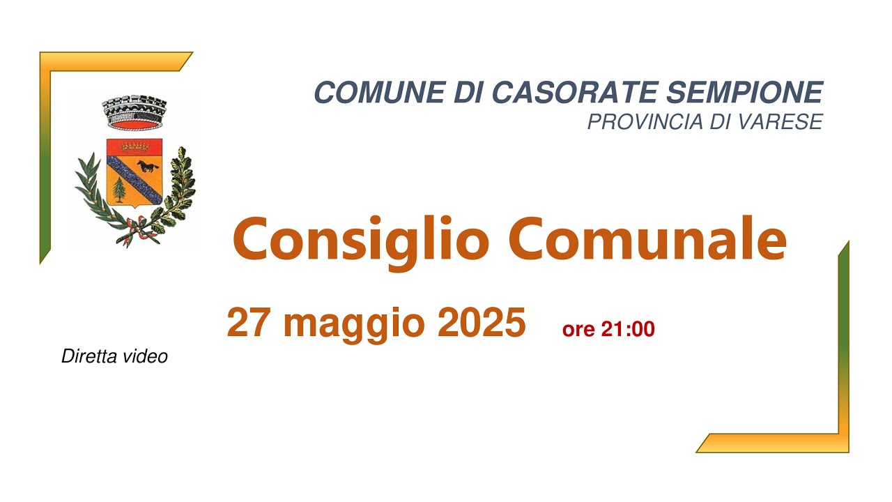 Consiglio Comunale del 27 maggio 2025