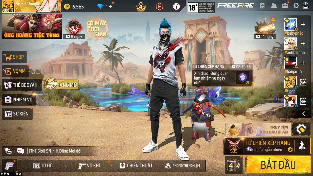 Ao Làng Free Fire 113kc Và Team Code Leo Rank