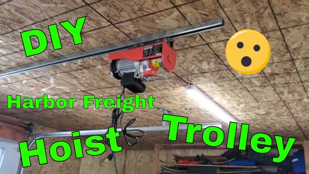 Установка 1300-фунтового подъемника Harbor Freight Pittsburgh (Unistrut и тележка) #сделайсам #ha...