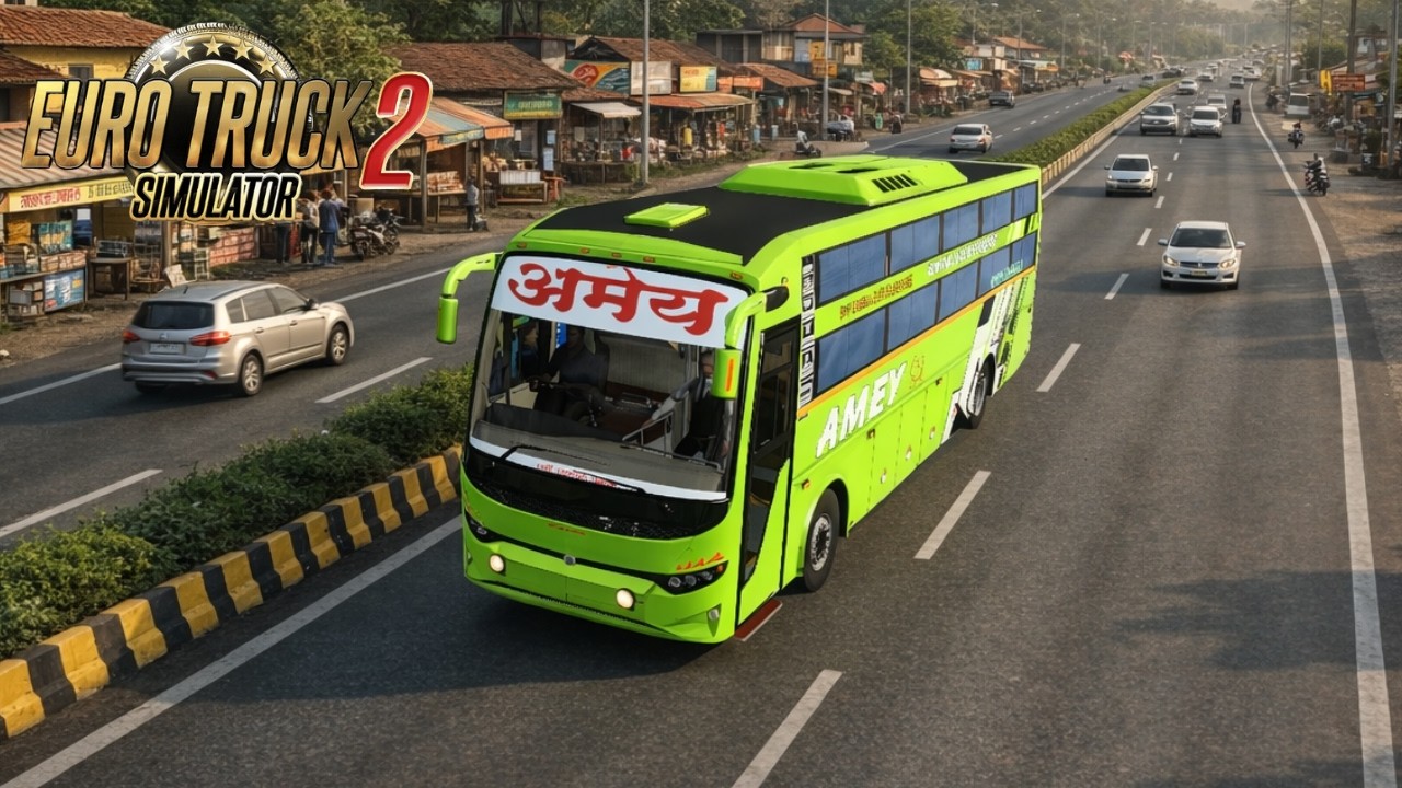 AMEY TRAVELS ON INDIAN HIGHWAY! 🚍💨 High Speed Drive in ETS2