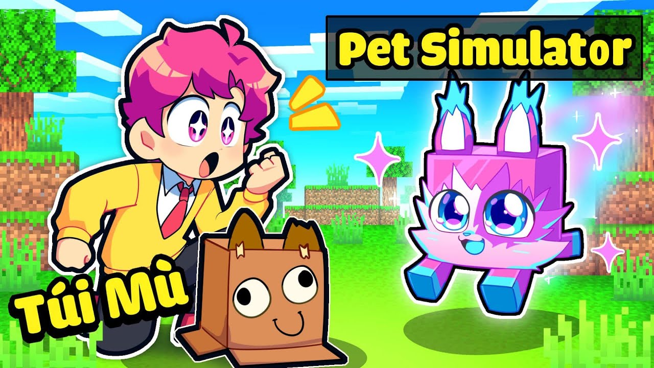 HIHA THỬ THÁCH 24H XÉ TÚI MÙ PET SIMULATOR TRONG MINECRAFT * HIHA PET SIMULATOR 🤩😍