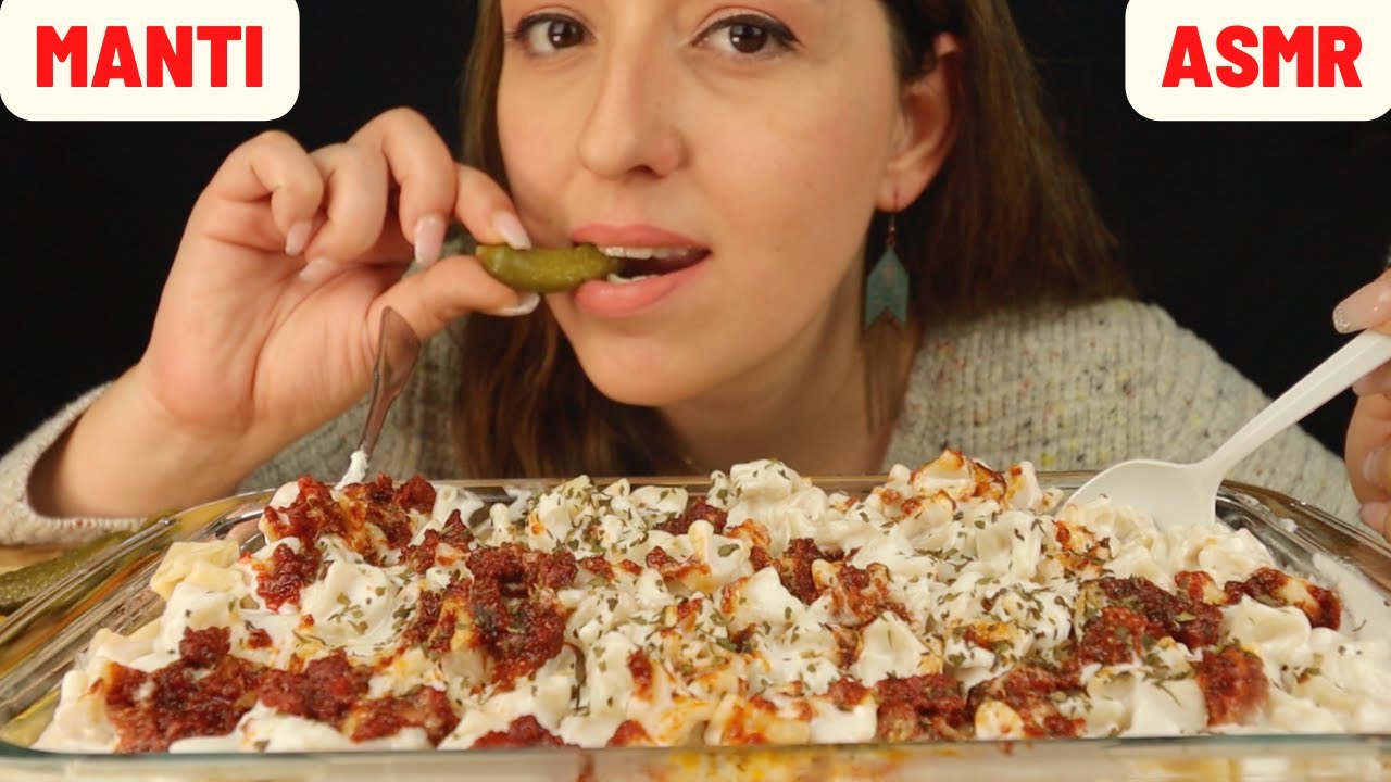 ASMR | MANTI ve TURŞU Gömüyorum | Löp Löp Yemek Sesleri Türkçe #mukbang