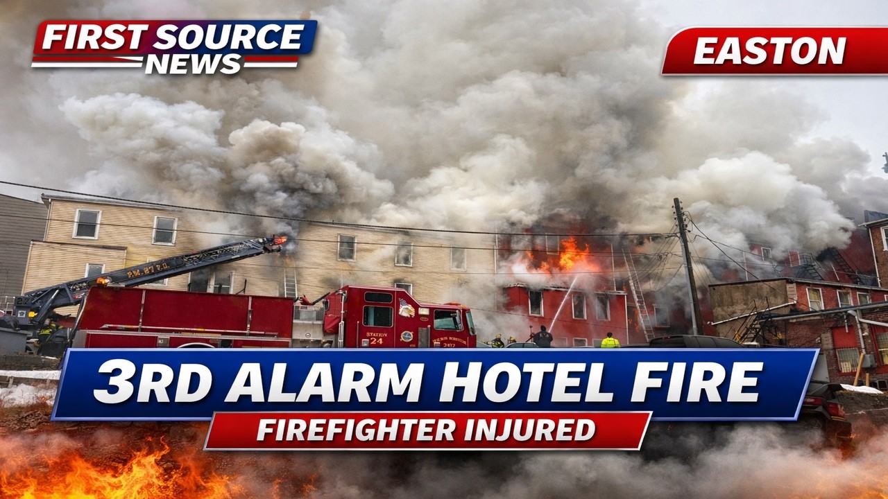 FIREFIGHTER INJURED DURING 3RD ALARM FIRE IN EASTON