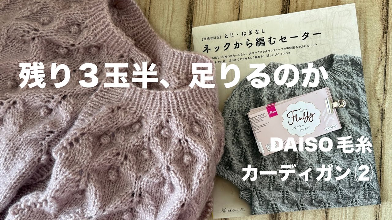 「100均毛糸でカーディガン」「編み順を変えて備える」袖を編みながらお喋り。自分自身が楽しむための動画です。