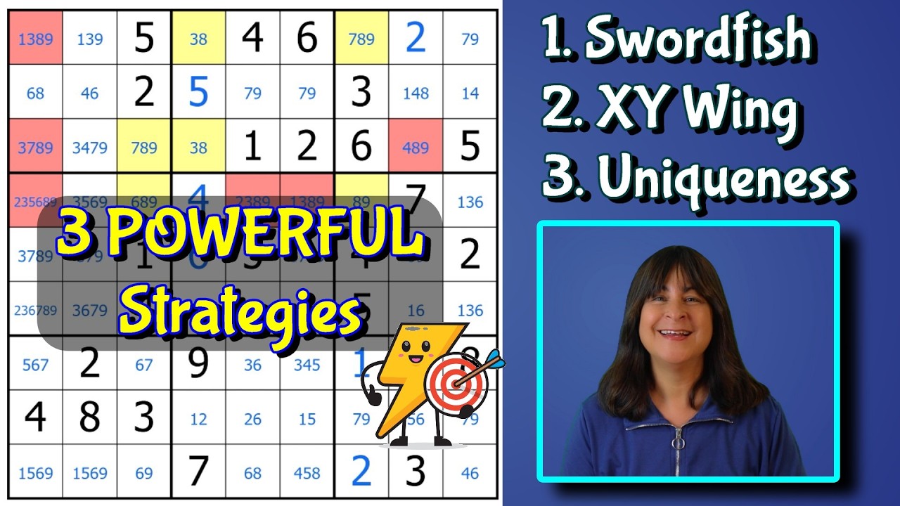 3 Advanced Sudoku Tricks That Will BLOW Your Mind! Swordfish, XY Wing, Uniqueness Test in ONE Puzzle