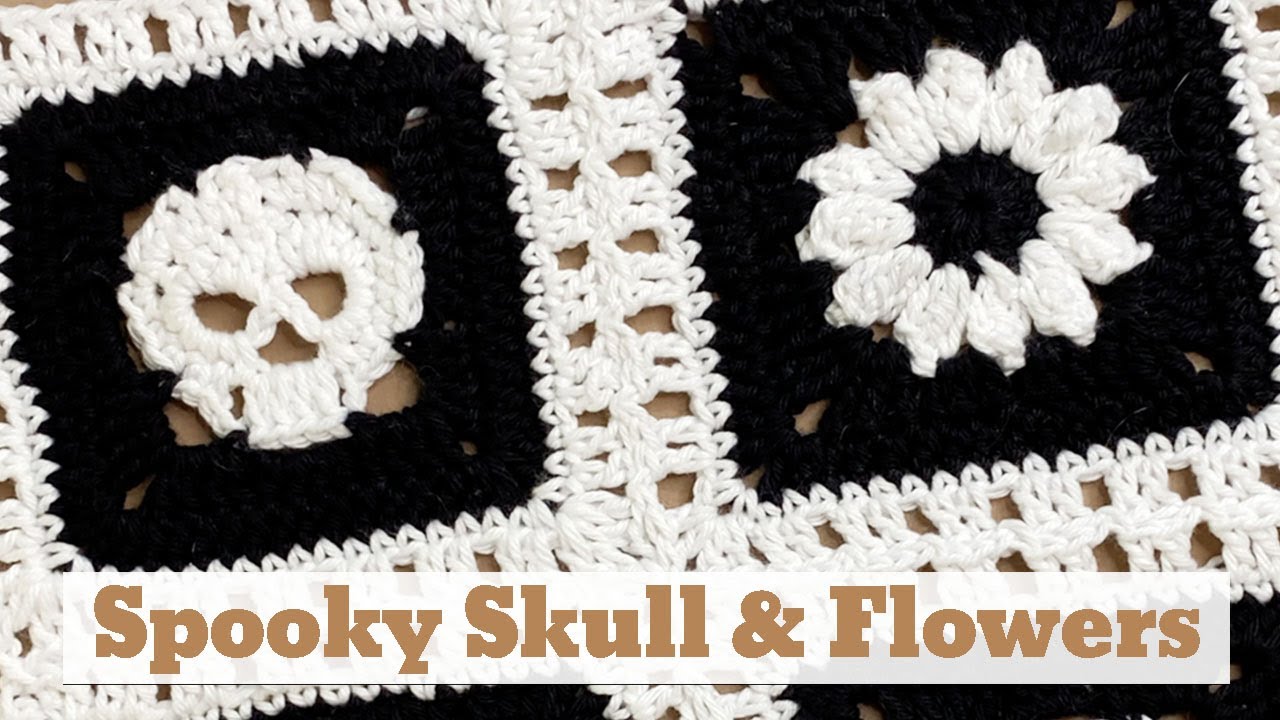 Easy Skull Granny Square With Lacy Join