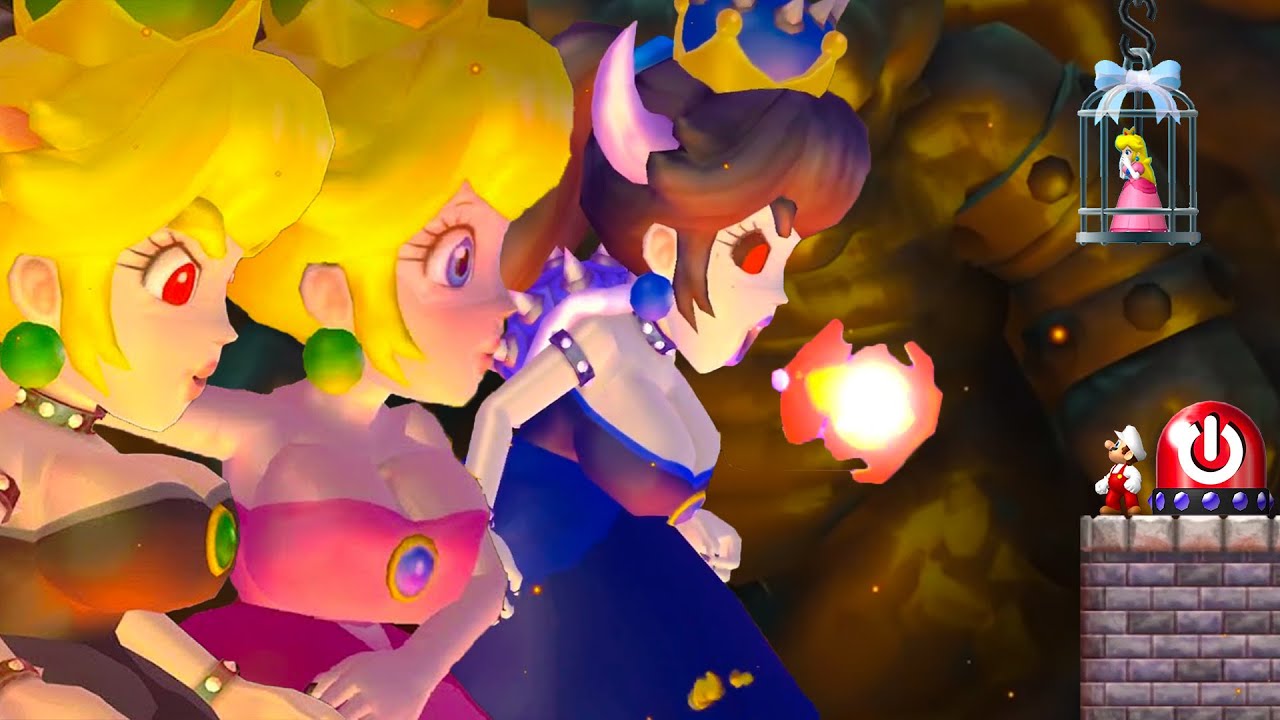 All Evil Peach & Bowsettes Bossfight at Once in New Super Mario Bros. Wii