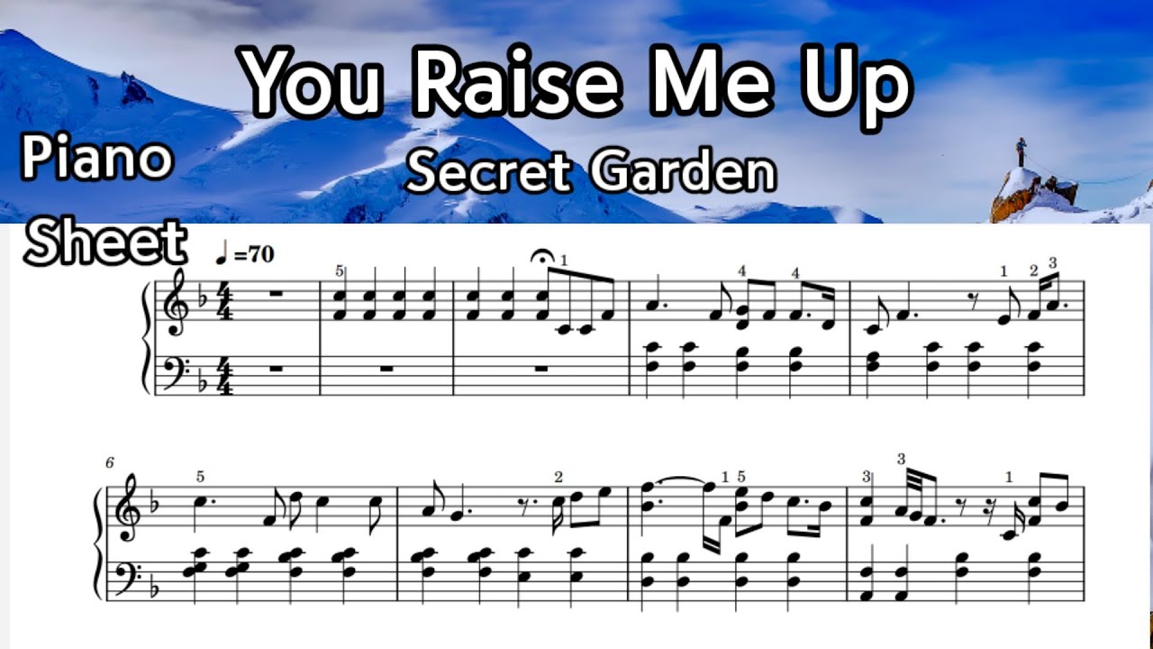 You Raise me up/Piano Sheet Music /   Secret garden / by. SangHeart Play