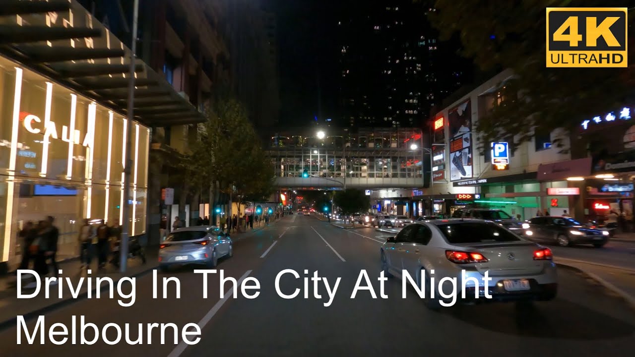 Driving In The City At Night | Melbourne Australia