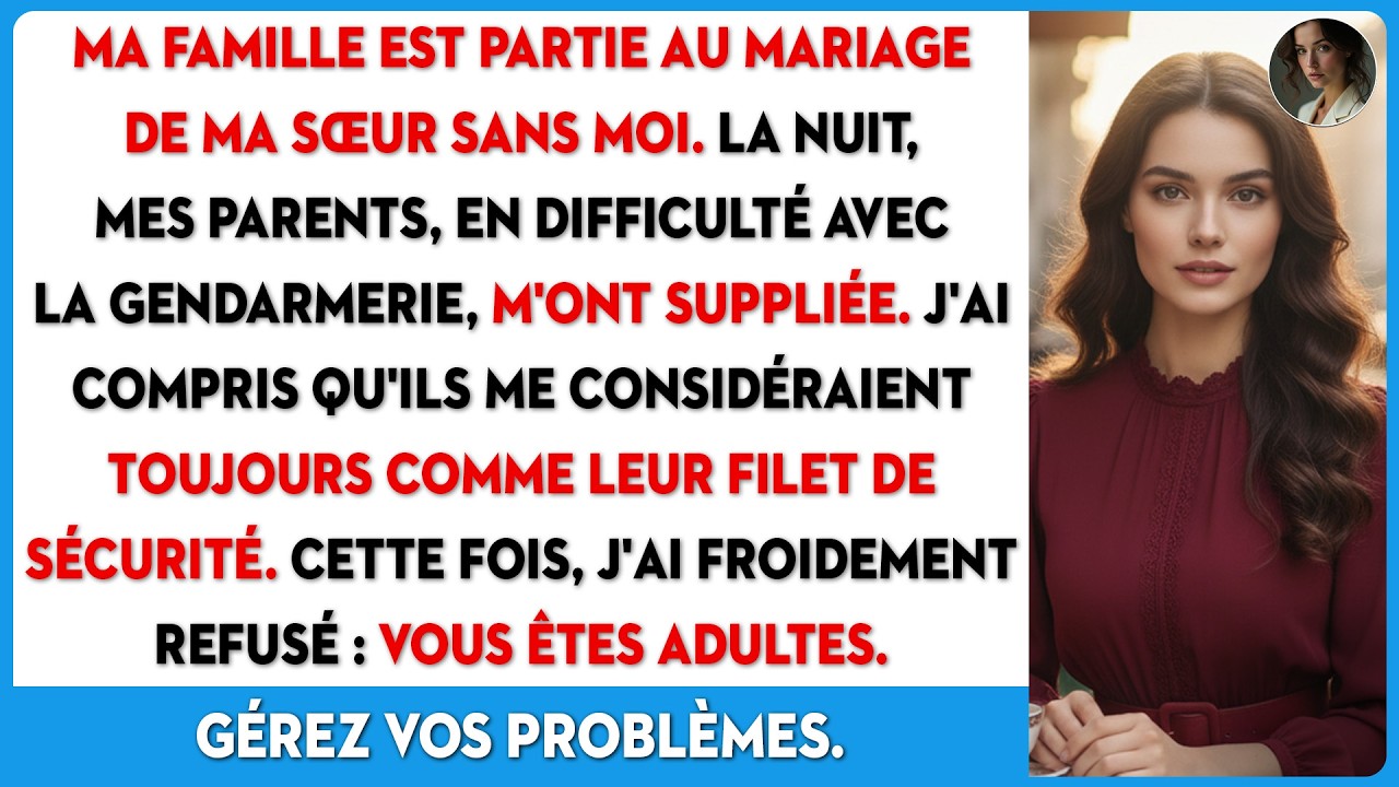 Ma famille m'abandonne pour un mariage, puis m'appelle à l'aide. Cette fois, j'ai refusé.