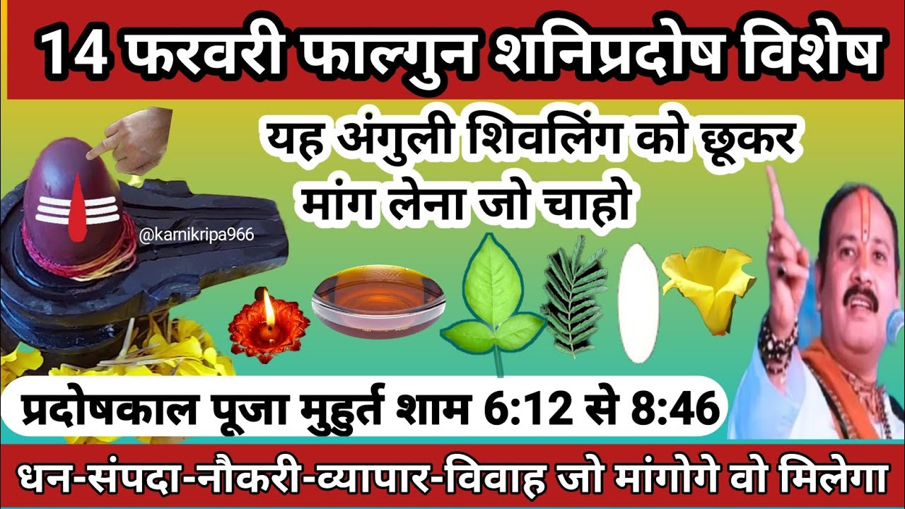14 फरवरी फाल्गुन #शनिप्रदोष | धन-वैभव, संतान सुख शनिप्रदोष निवारण #shanipradosh 