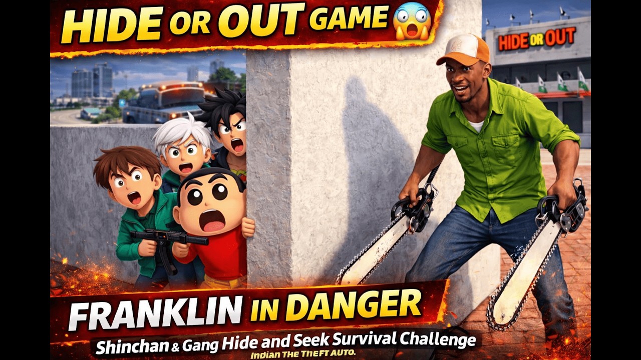 Shinchan Gang Hide or Out Game 😨 Can Franklin Survive? | Indian Theft Auto Simulator
