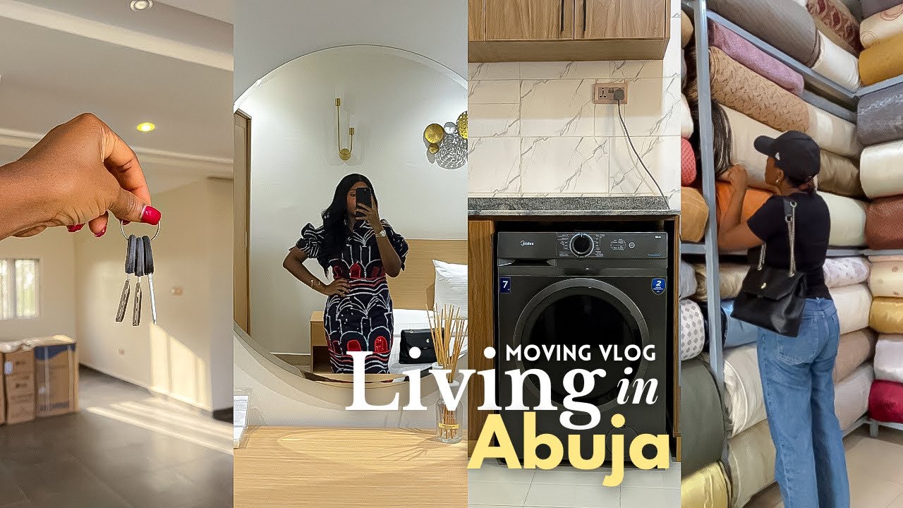 ABUJA MOVING VLOG 1 | Almost N1million for curtains?! moving day, new appliances | days in my life