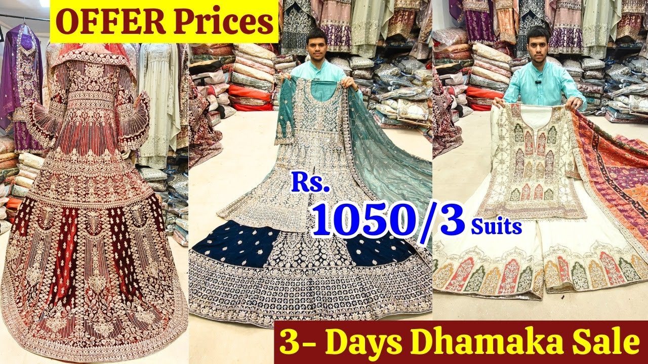 3-Days Dhamaka Sale Rs.1050/3 Suits Designer Bridalwear Partywear Dresses In OFFER PRICES