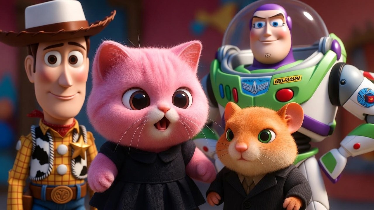 Toy Story Meets a Real Kitten – Woody and Buzz Can't Believe Their Eyes! 😱🐱