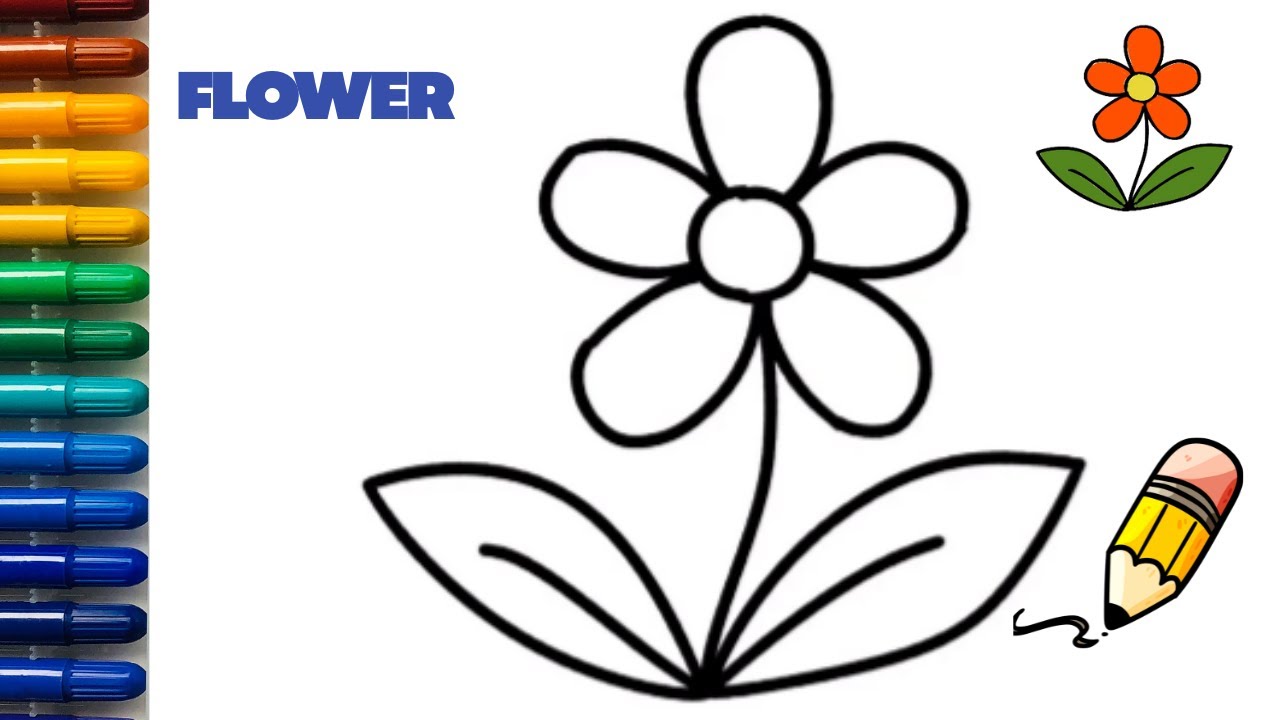 How to draw a flower//drawing a very easy flower with easy to follow steps for beginners.