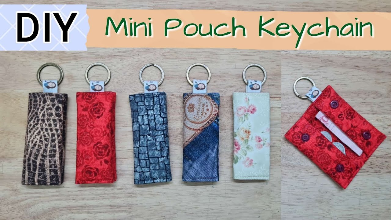 EP236 : DIY Easy Coin Pouch Keychain | Bag Sewing Tutorial | SUPER EASY