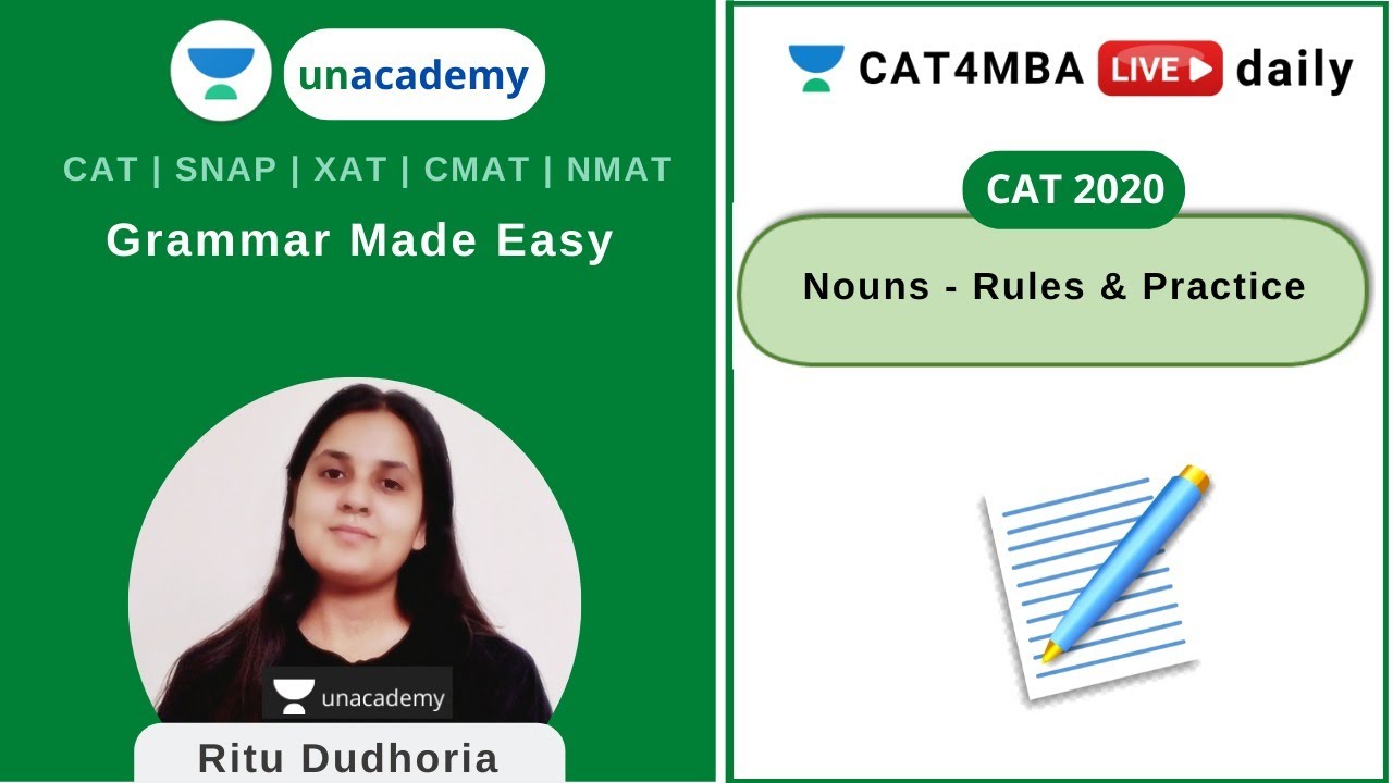 Grammar Made Easy - Nouns | Unacademy CAT4MBA | Ritu Dudhoria