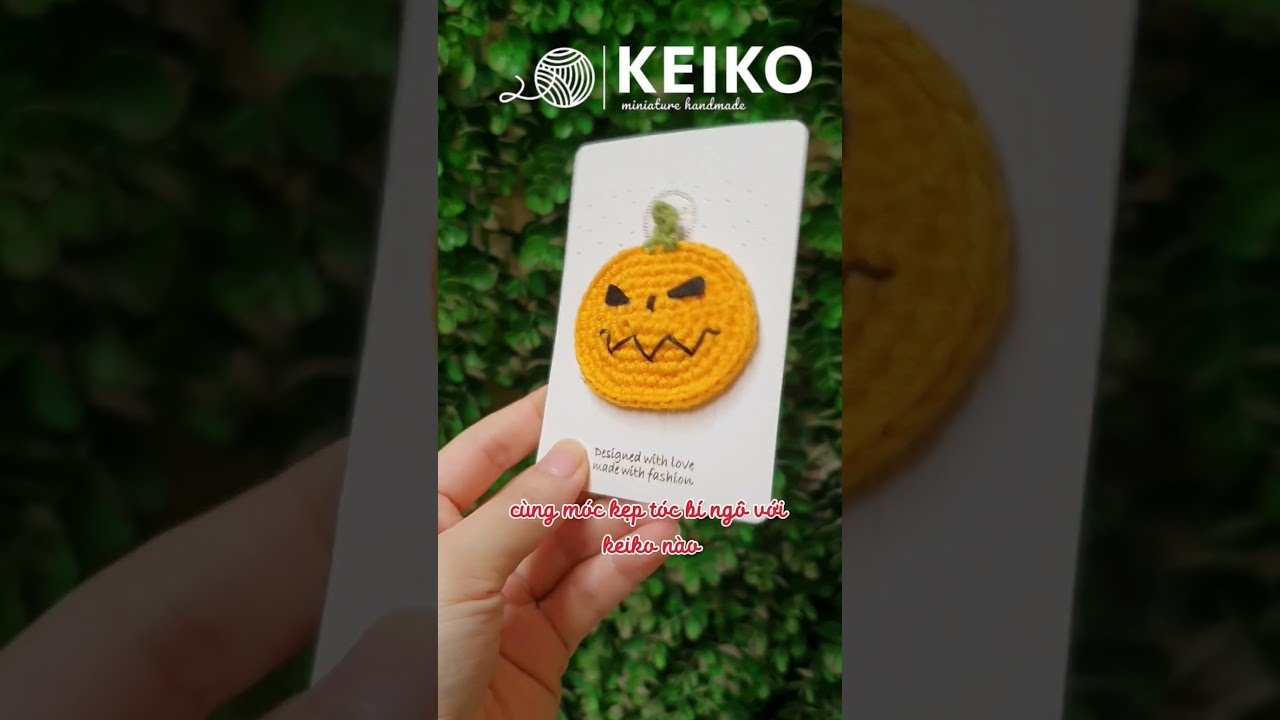 crochet pumkin hairclip #danmoclen #crochet #crochetdoll #crocheting #moclencoban #microcrochet