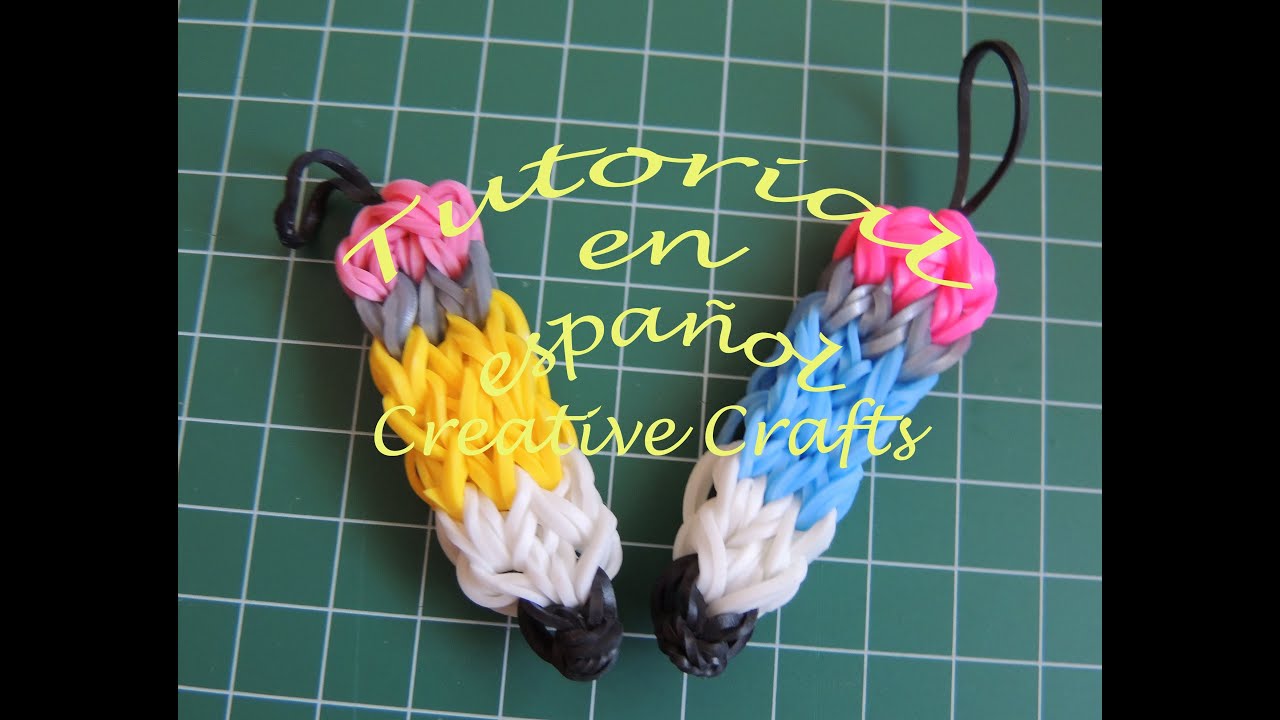 Como hacer un lapiz con gomitas. Rainbow Loom pencil.