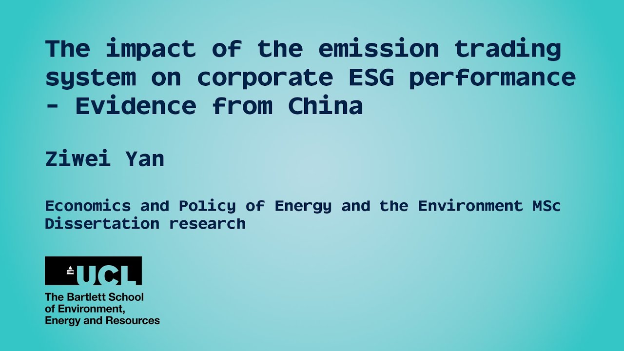 The impact of the emission trading system on corporate ESG performance - Dissertation research