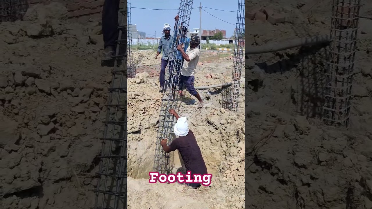 Footing Construction for House | Civil Engineering Work #shortsvideo #shorts #civilengineering
