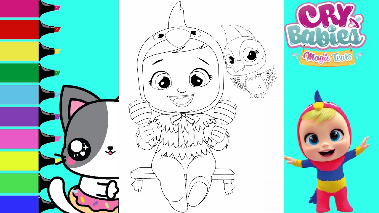 Coloring Cry Babies Magic Tears Parrot Lori and Rita Coloring Book | Sprinkled Donuts JR