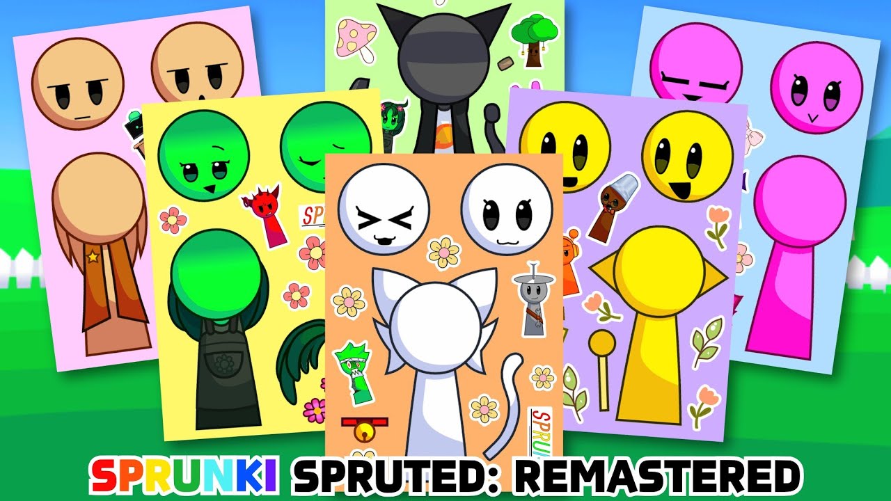 SPRUNKI Spruted : Remastered Sticker Book | 스프런키 스프러티드 리마스터  스티커북 | ASMR💛💚❤🩷🩶🧡