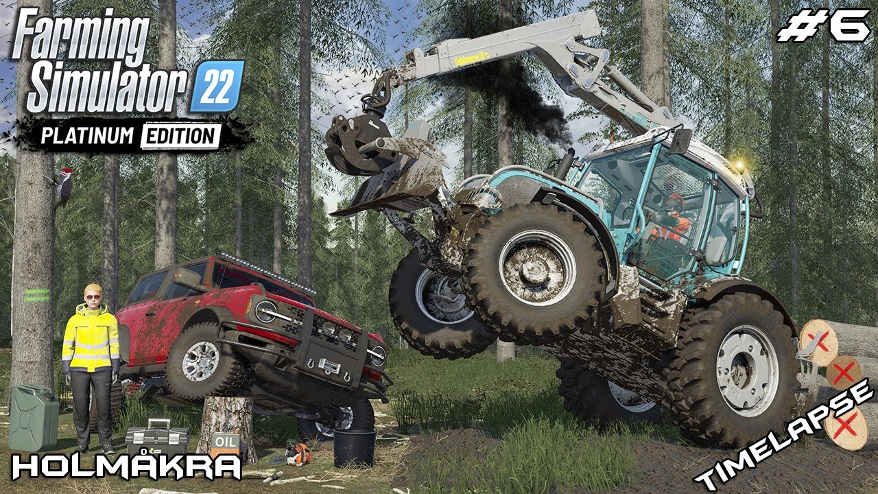 WINCHING LOGS OUT OF MUDDY FOREST w/PM2385 | Forestry ON Holmakra | Farming Simulator 22 | Episode 6