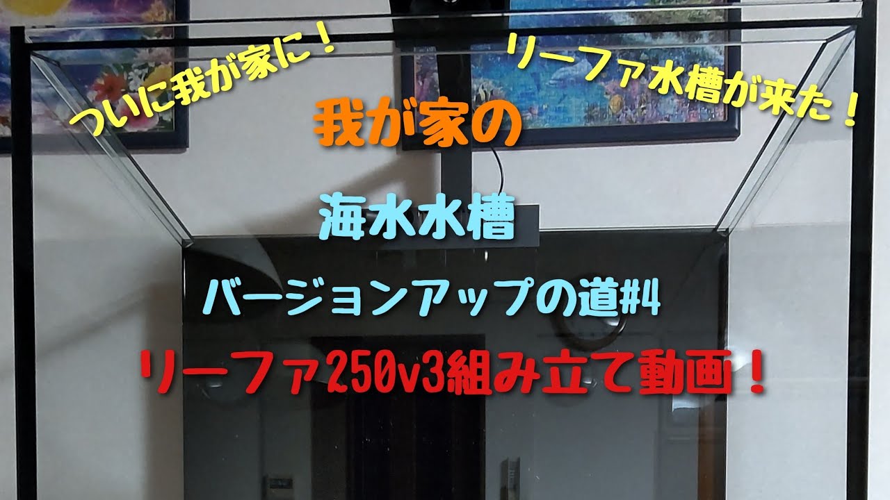我が家の海水水槽バージョンアップの道#4リーファ250V3水槽組み立て動画！