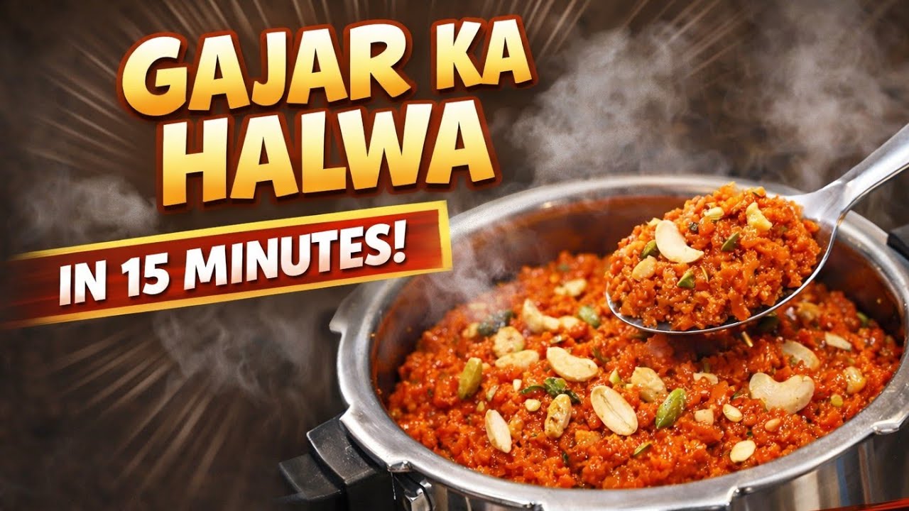 Gajar Ka Halwa in Cooker | Ready in 15 Minutes | Instant Winter Special Recipe
