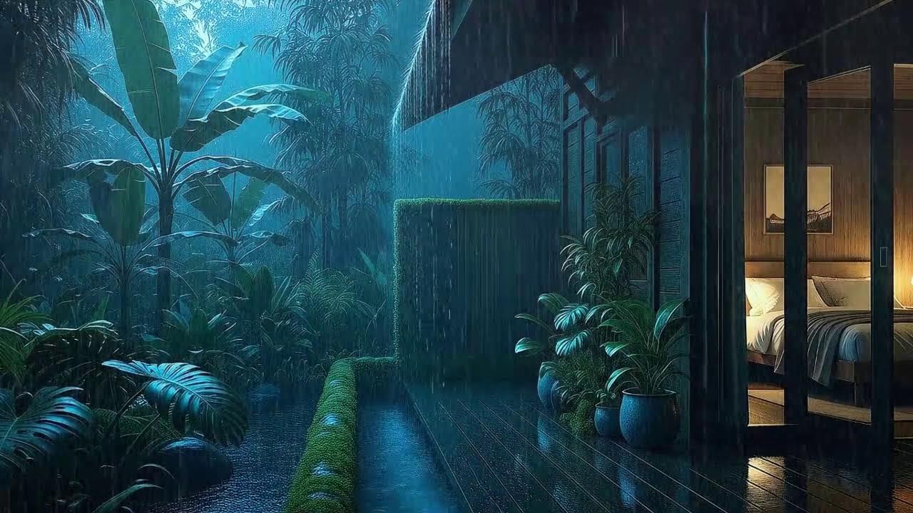 Soothing Steady Rain To Sleep Tonight In Tropical Remote Shelter 🌧️