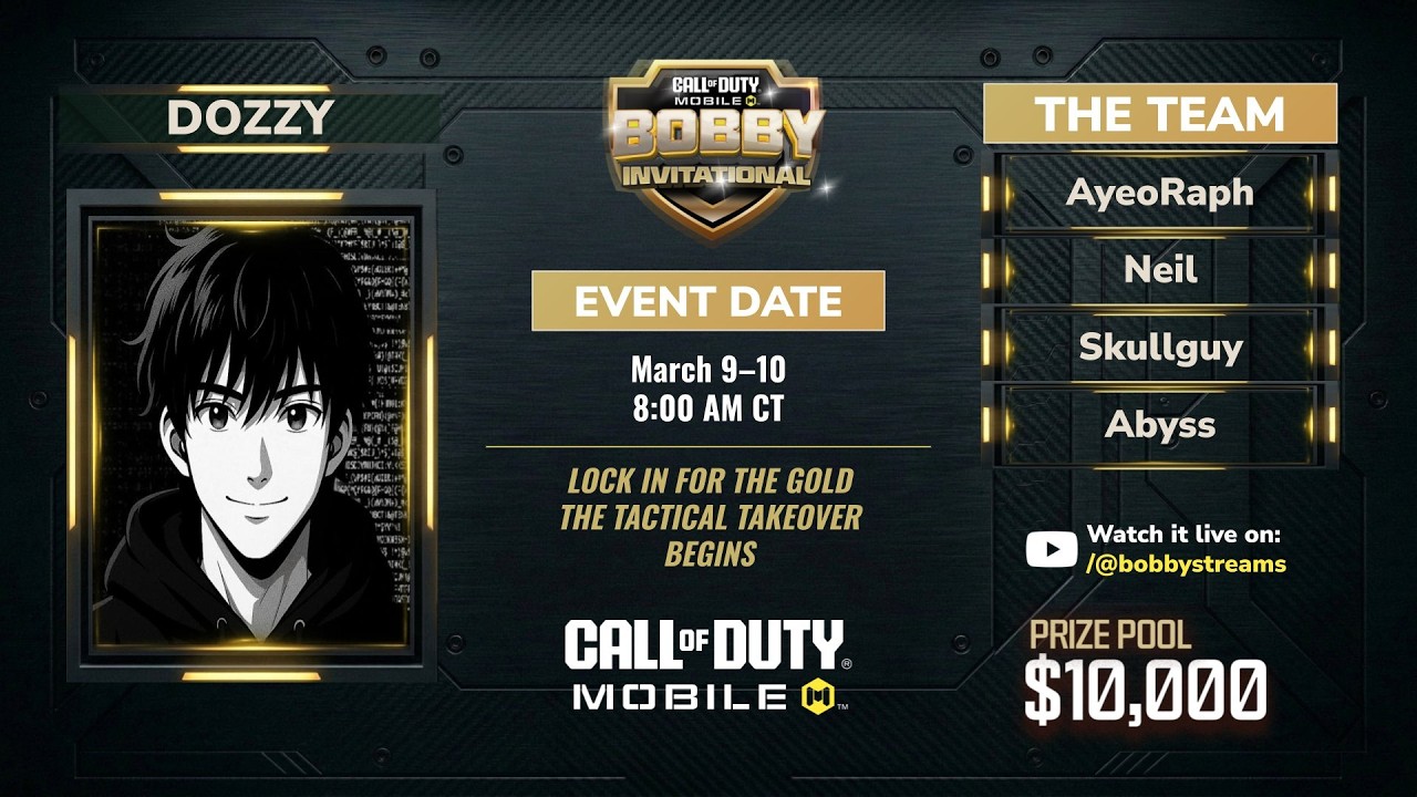 🔴Dozzy VS BobbyPlays $10,000 Invitational Tournament!