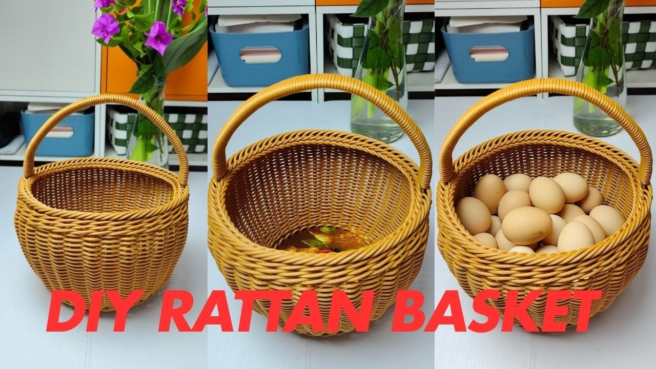 How to Weave Egg Basket with PE Rattan #diy #handmade #craftideas