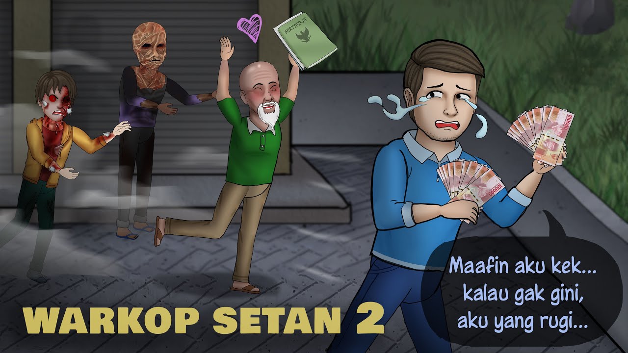 WARKOP SETAN 2 &ndash; Nipu kakek tua beli ruko berhantu #HORORKOMEDI | Kartun Hantu Lucu