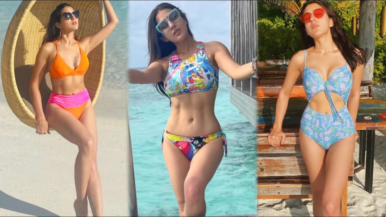 Sara Ali Khan Hot Beach Bikini Photoshoot Looks | Actress Sara Enjoying at Maldives with her friends