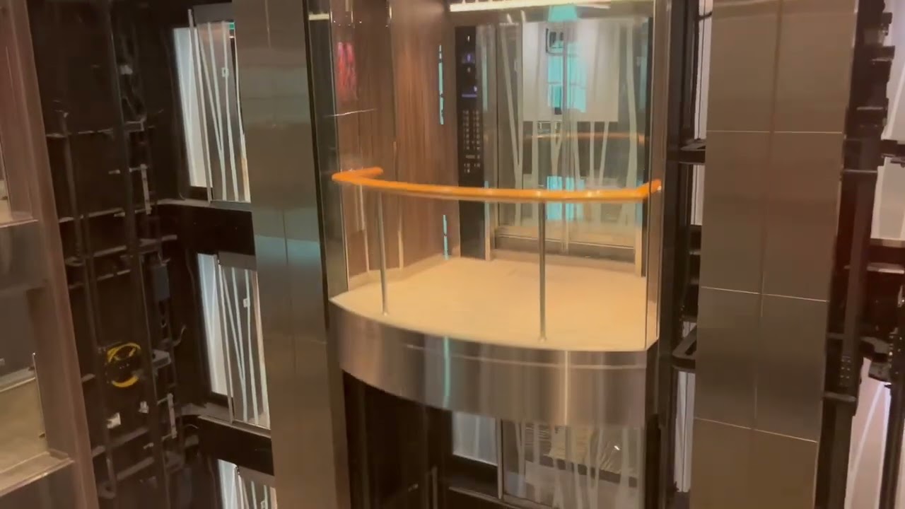 Schindler Scenic Left Midship Elevators onboard Royal Caribbean Ovation of the Seas Crewship
