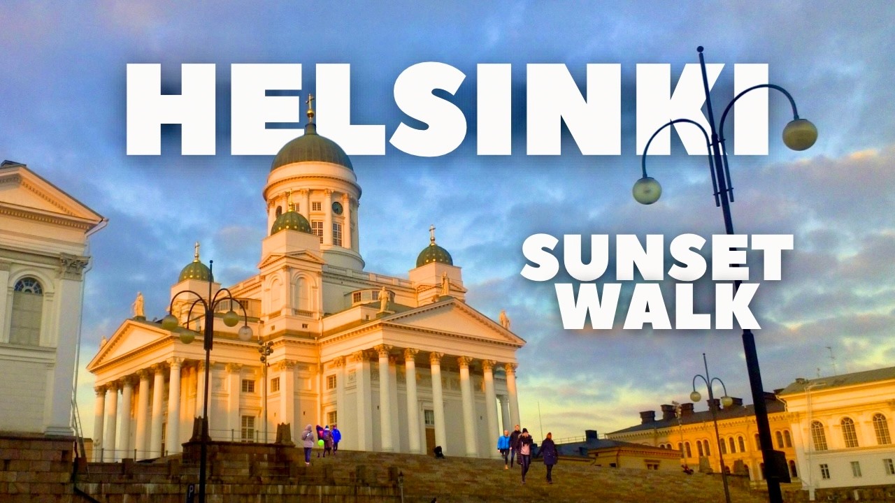SUNSET Walking Tour in HELSINKI, Finland | 4K, 60fps HDR