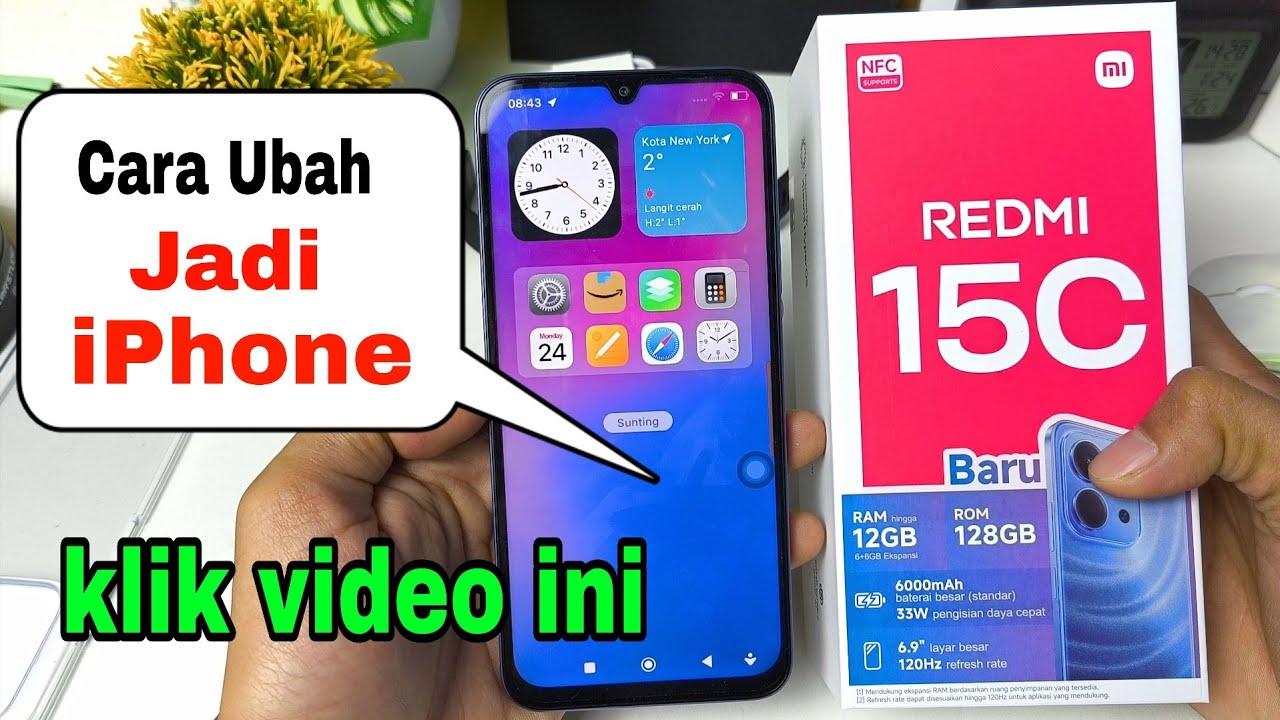 Cara ubah tampilan hp Redmi 15c menjadi seperti iPhone 