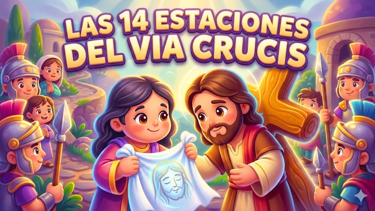 Las 14 ESTACIONES del VÍA CRUCIS (ANIMADO PARA NIÑOS) 💜✞ | PequeFe