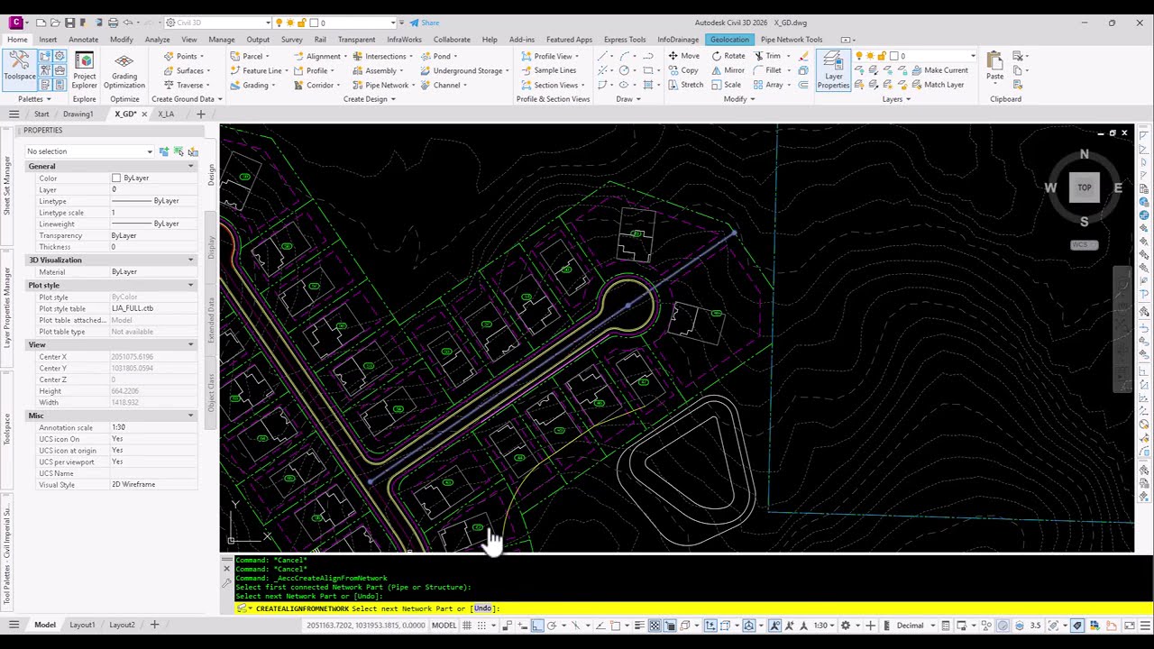 Civil 3D   Create Alignments From Pipe Network Parts