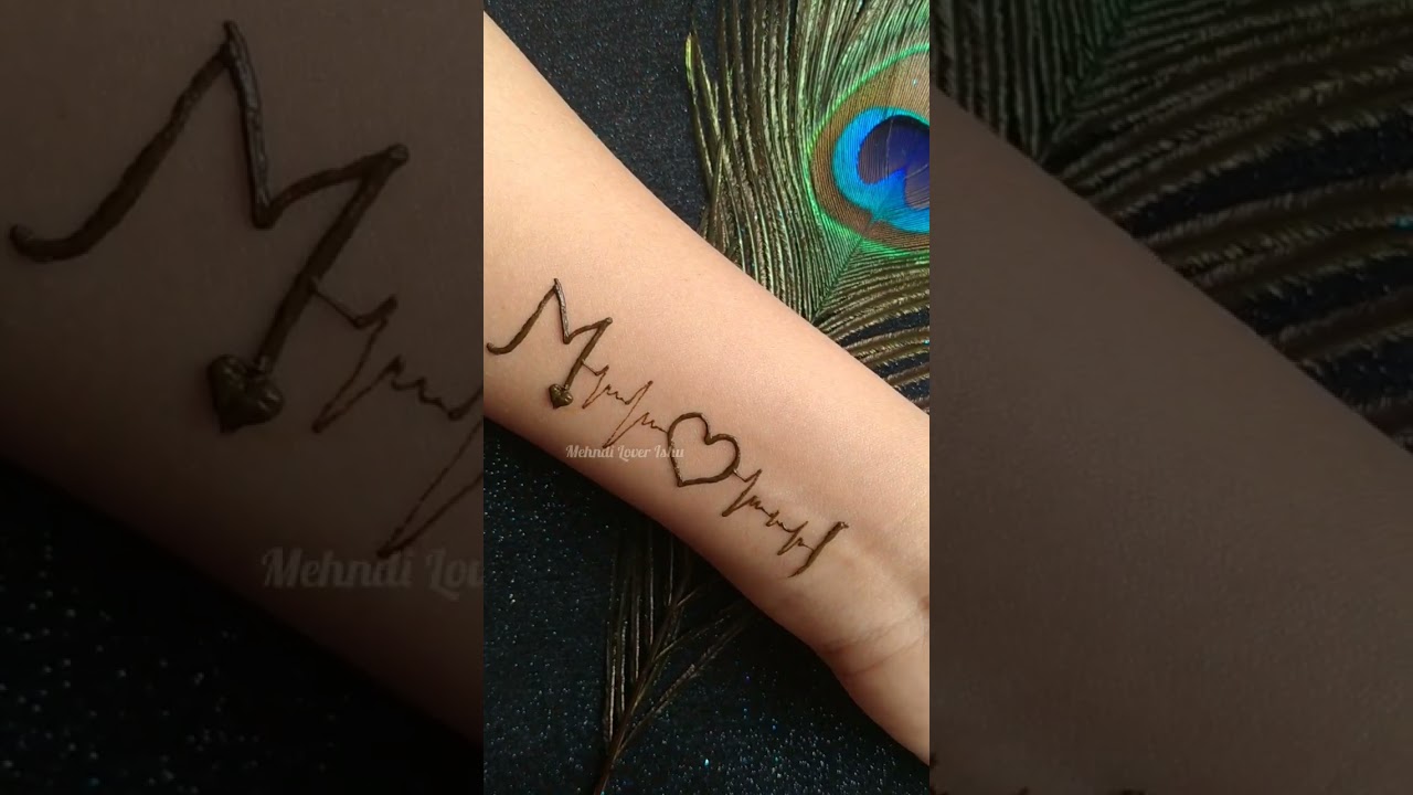 M&hearts;️P love mehndi design|  Couple letter mehndi tattoo 💕 #shorts #viralshorts #youtubeshorts