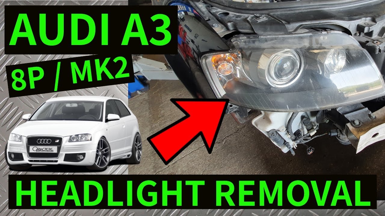 AUDI A3 8P - How To Remove Headlight Headlamp Removal Replacement 2004-2012