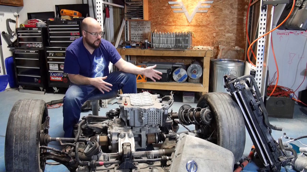 New project: Two boring Nissan leafs combined to make one 400hp AWD track EV?
