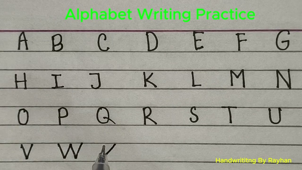English Handwriting Practice Alphabet | A to Z Writing for Kids