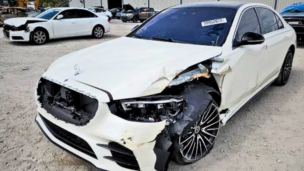 Mercedes S580 после угона | Инспекция на аукионе